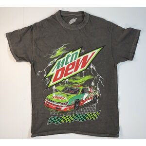Mountain Dew Racing Tee Small NASCAR Style Graphic Black Shirt